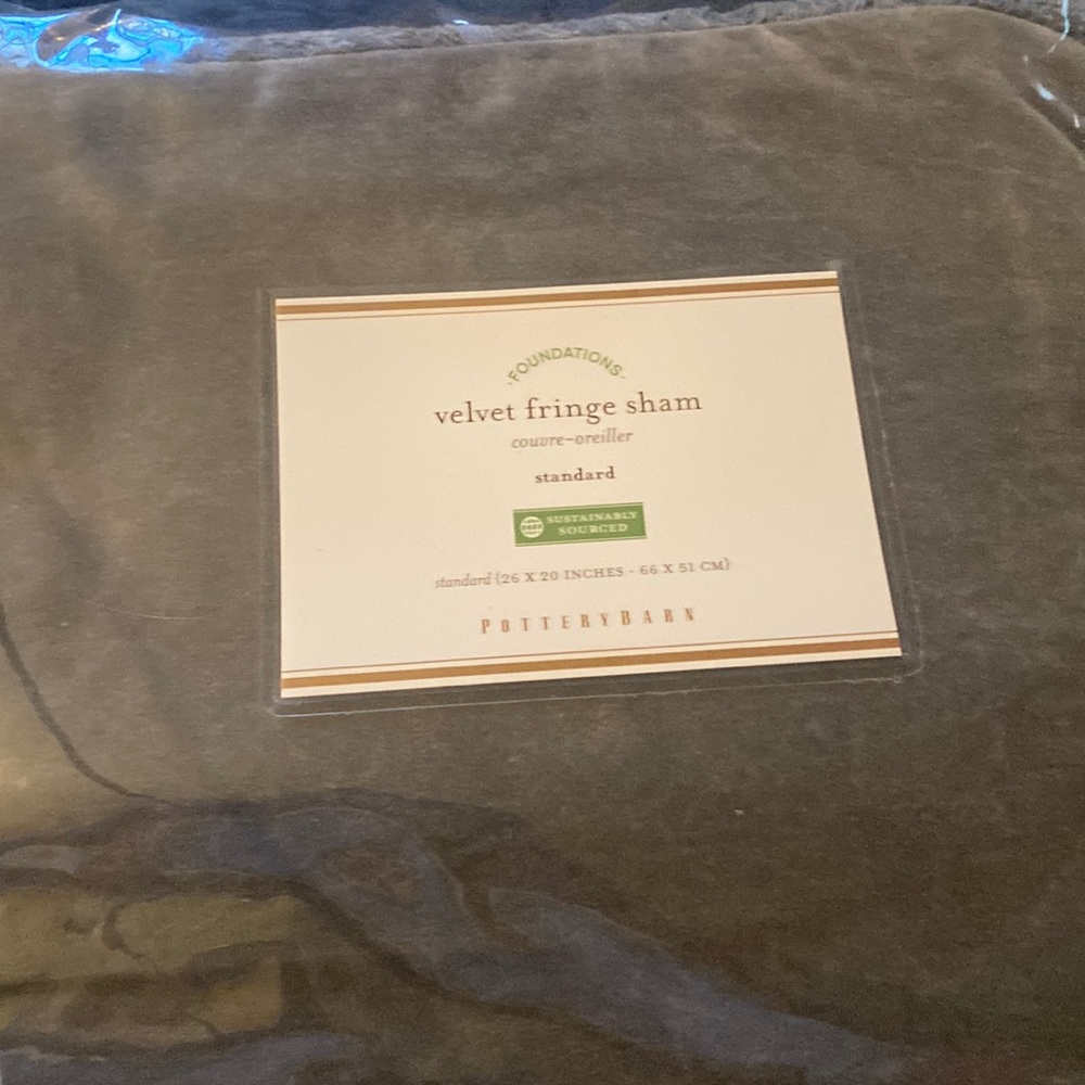 Two velvet cotton fringe shams